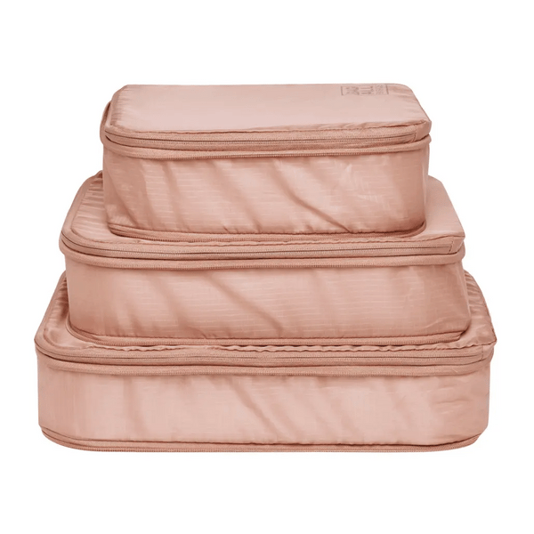 bag all Re-cycled and Reinforced Nylon Compression Packing Cubes 3-pack Pink/Blush