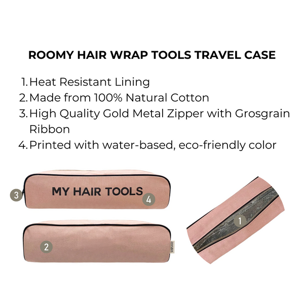 Bag All Roomy Hair Wrap Tools Travel Case Pink/Blush
