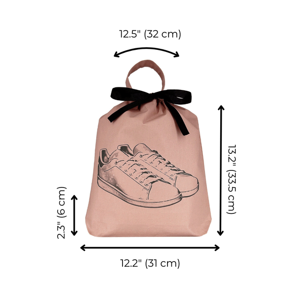 Bag All Tennis Sneaker Shoe Bag Pink With Gray Print