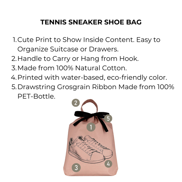 Bag All Tennis Sneaker Shoe Bag Pink With Gray Print
