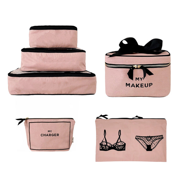 bag all Travel Glam 4-Pack: Organize Lingerie Makeup & Tech Pink/Blush