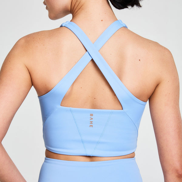 bahé Yoga ATTUNE CROSS BACK TOP OCEAN BLUE