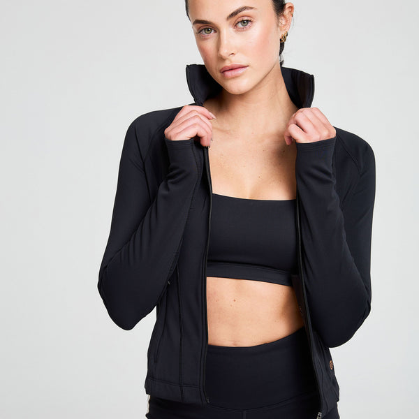 Bahé Yoga ATTUNE SEAMED ZIP THROUGH JACKET BLACK