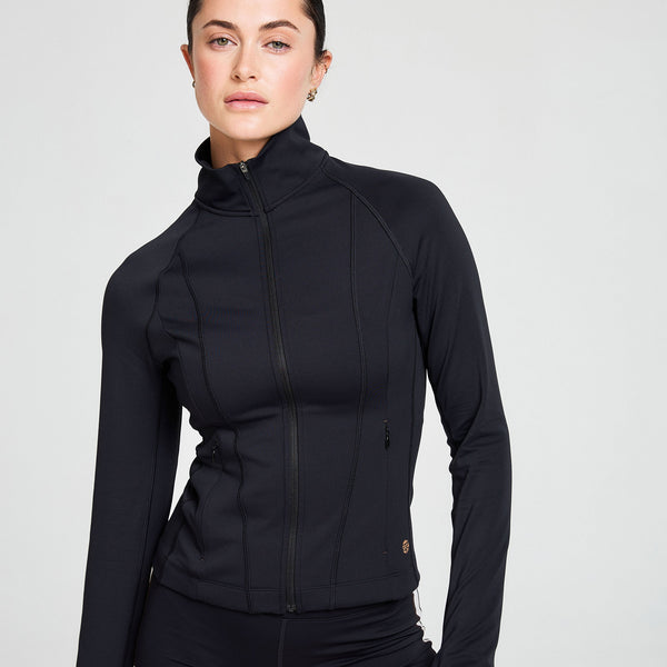 Bahé Yoga ATTUNE SEAMED ZIP THROUGH JACKET BLACK