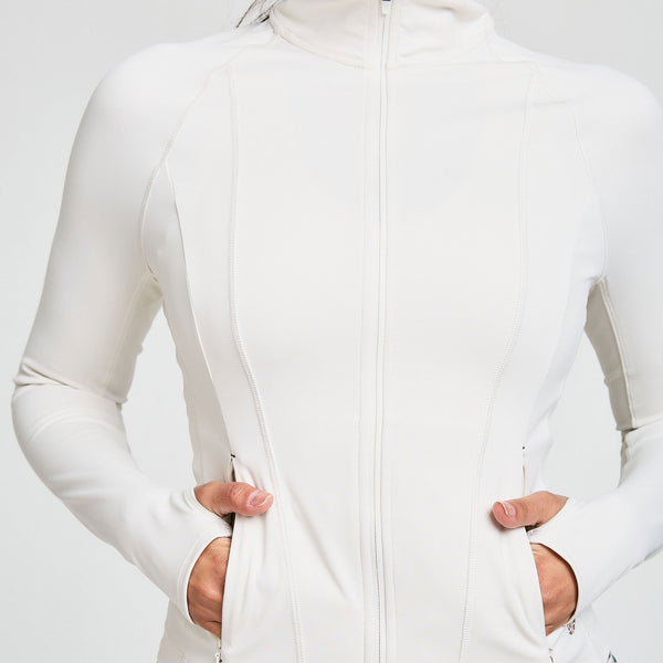 Bahé Yoga ATTUNE SEAMED ZIP THROUGH JACKET COCONUT