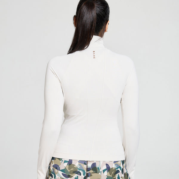 Bahé Yoga ATTUNE SEAMED ZIP THROUGH JACKET COCONUT