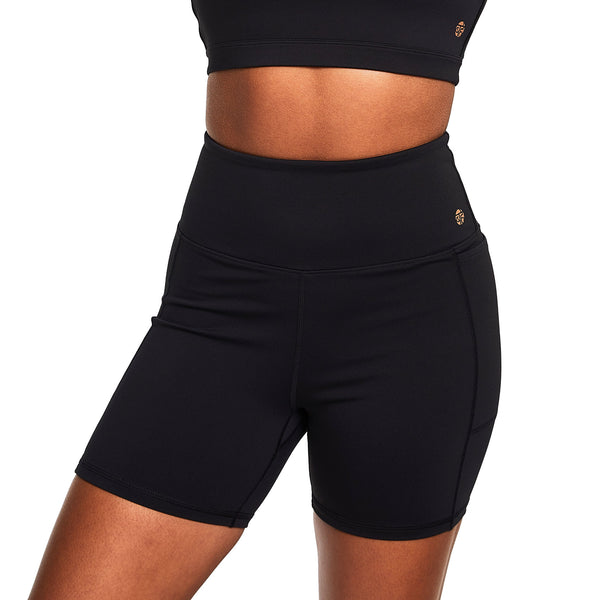 bahé yoga DINAMICA HIGH-RISE SHORTS 5" BLACK