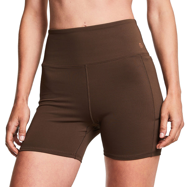 bahé yoga DINAMICA HIGH-RISE SHORTS 5" CINNAMON