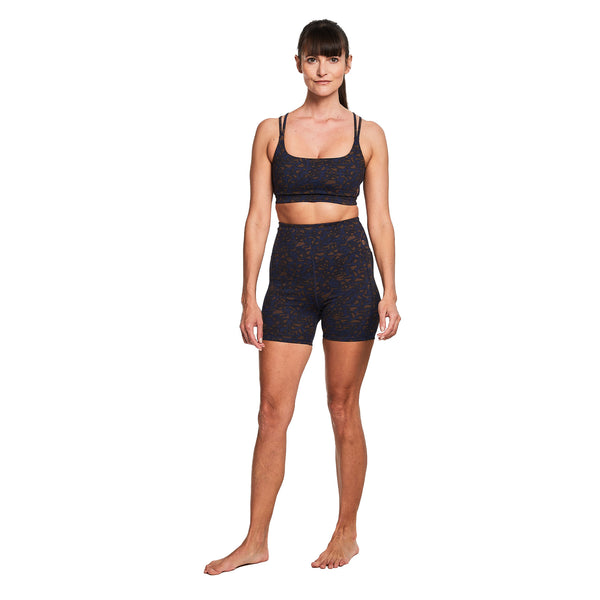 Bahé Yoga DINAMICA HIGH-RISE SHORTS 5" SYMBOL NAVY