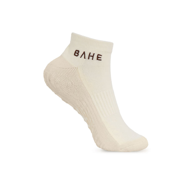 bahé yoga STUDIO GRIPPY ANKLE SOCKS COCONUT