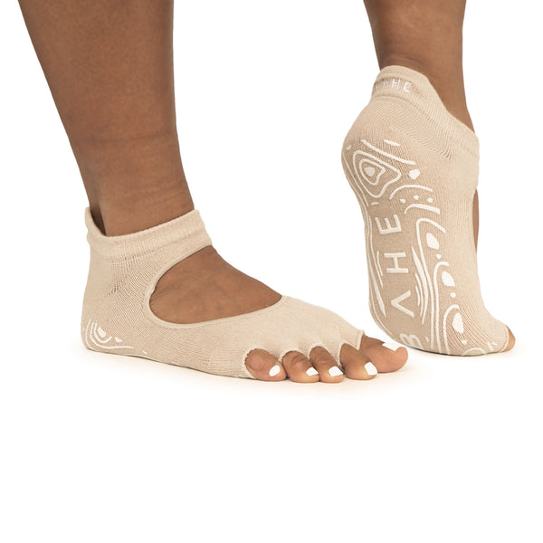 Bahé Yoga STUDIO GRIPPY OPENTOE SOCKS DUSTY BEIGE