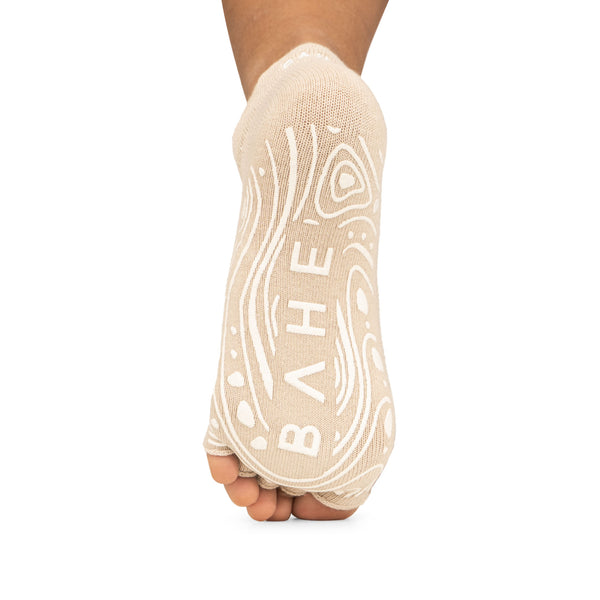 bahé yoga STUDIO GRIPPY OPENTOE SOCKS DUSTY BEIGE