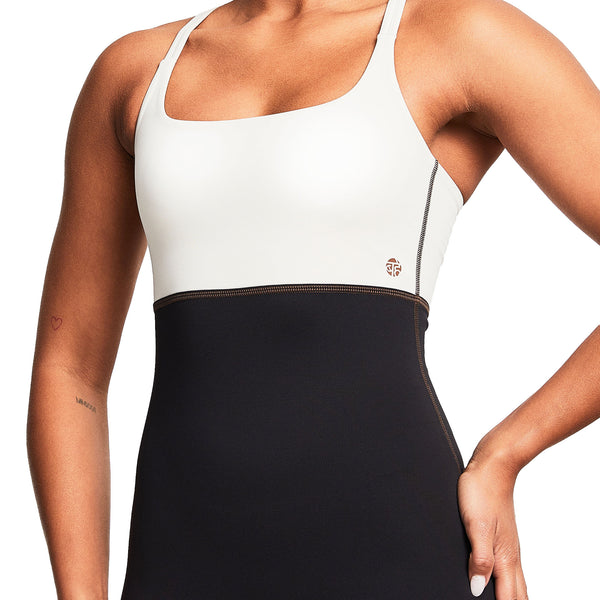 Bahé Yoga SUPERFLEXI SHORT ONESIE 5" COCONUT/BLACK