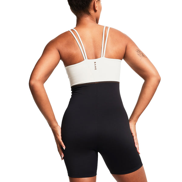 Bahé Yoga SUPERFLEXI SHORT ONESIE 5" COCONUT/BLACK