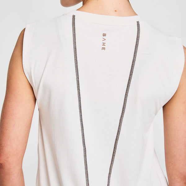 Bahé Yoga ZEPHYR CAP SLEEVE TANK COCONUT