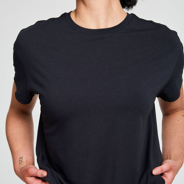 bahé yoga ZEPHYR EVERYDAY CREW NECK TEE BLACK