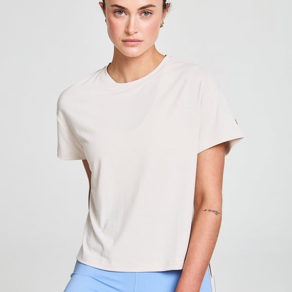 bahé yoga ZEPHYR EVERYDAY CREW NECK TEE COCONUT