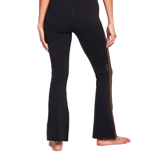 Bahé Yoga GODDESS HIGH-RISE FLARE LEGGING FULL LENGTH BLACK/CIN STRIPE