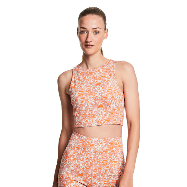 bahé yoga REFORMA HIGH NECK LONGLINE CROP SYMBOL NAVY