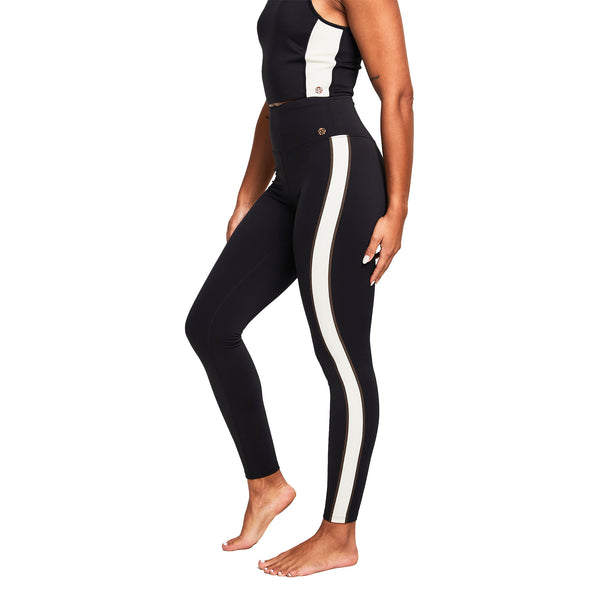 Bahé Yoga REFORMA SIDE STRIPE HIGH-RISE LEGGING FULL LENGTH BLACK