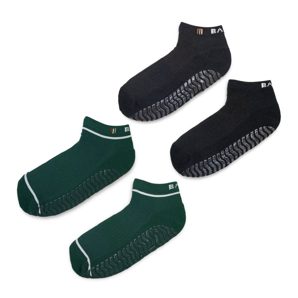 Bahé Yoga STUDIO GRIPPY ANKLE SOCKS 2 PACK ANTHRACITE/FOREST GREEN