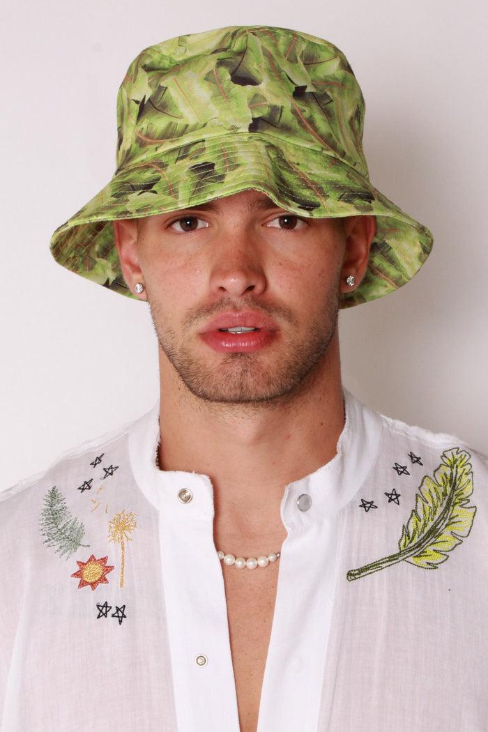 Baja East Bucket Hat In Cali Palm Canvas