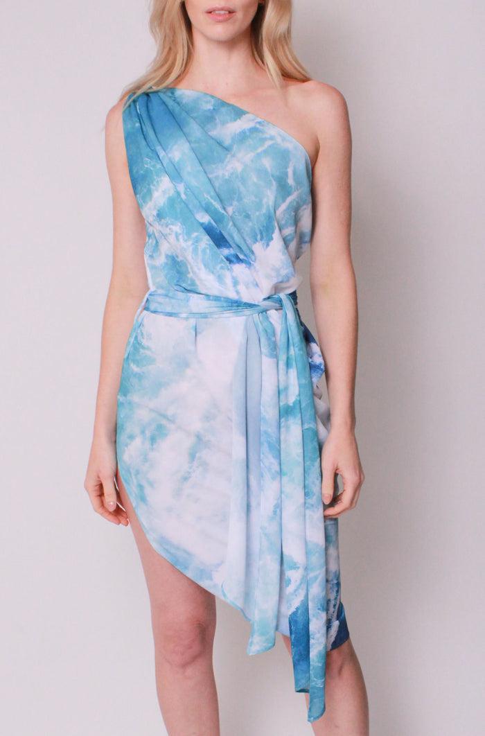 baja east Cascade Dress In Pacific Surf