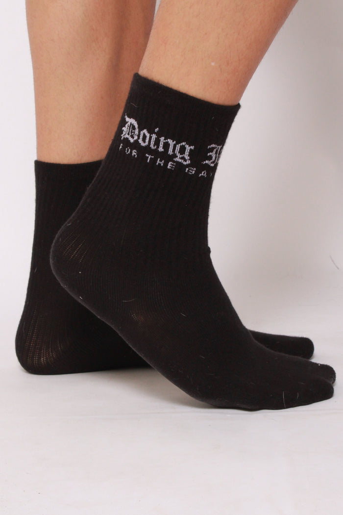 Baja East "Doing It For The Gays" Socks In Black