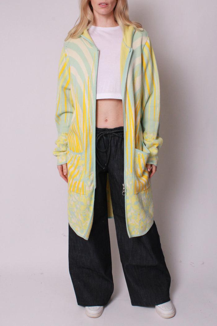 Baja East High Priestess Zip Knit Parka In Sunrise
