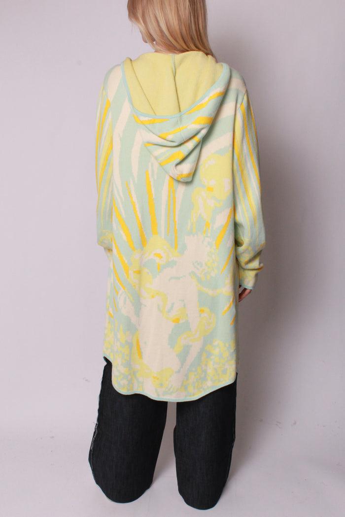 Baja East High Priestess Zip Knit Parka In Sunrise