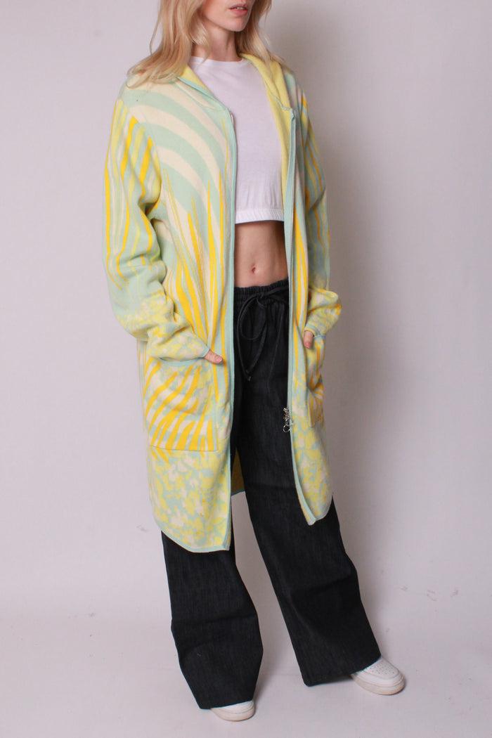Baja East High Priestess Zip Knit Parka In Sunrise
