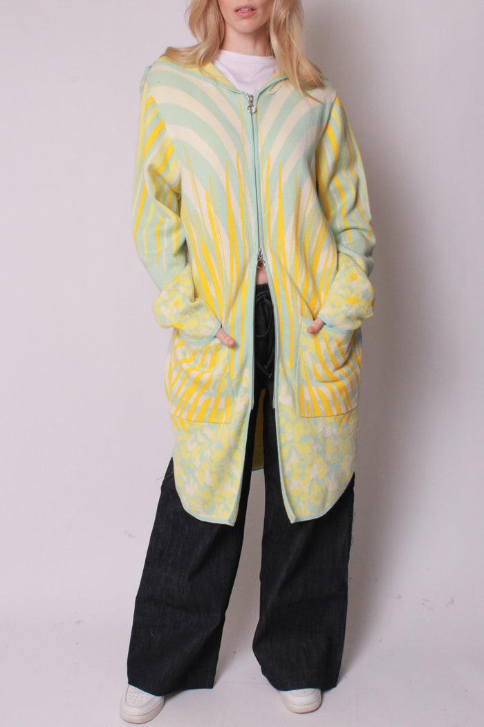 baja east High Priestess Zip Knit Parka in Sunrise