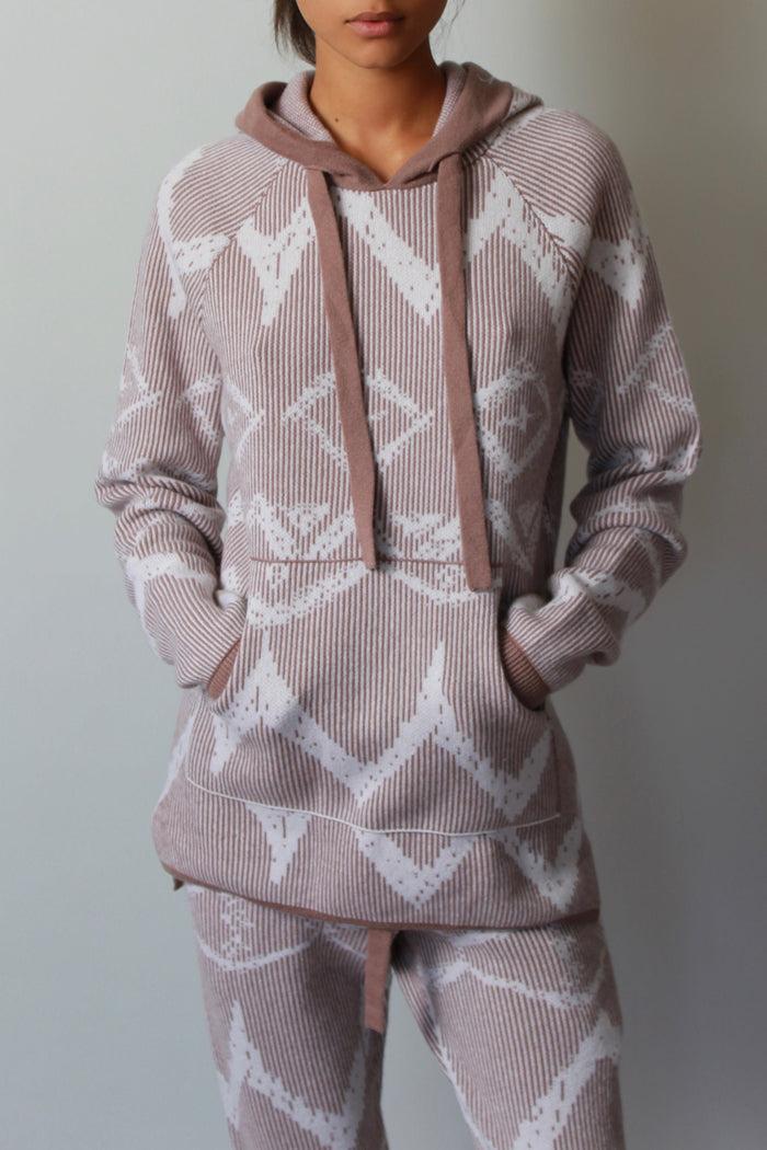 baja east Ikat Graffiti Cashmere Hoodie