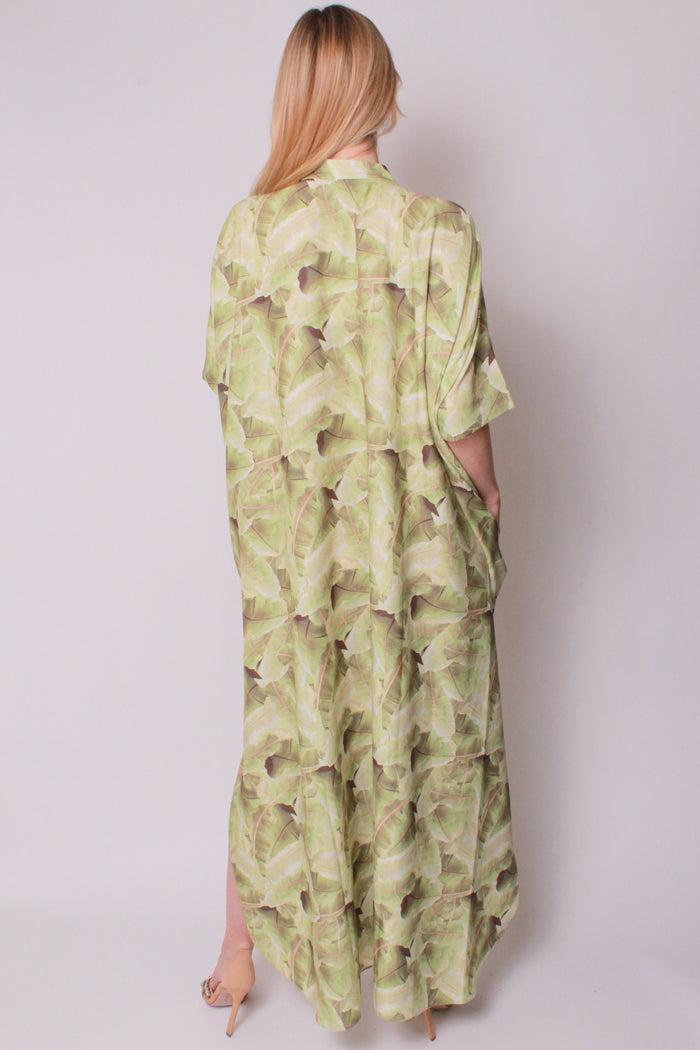 Baja East Kaftan Maxi In Cali Palm
