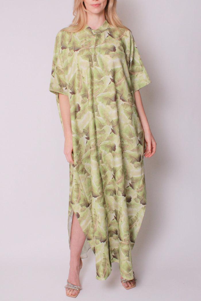 Baja East Kaftan Maxi In Cali Palm