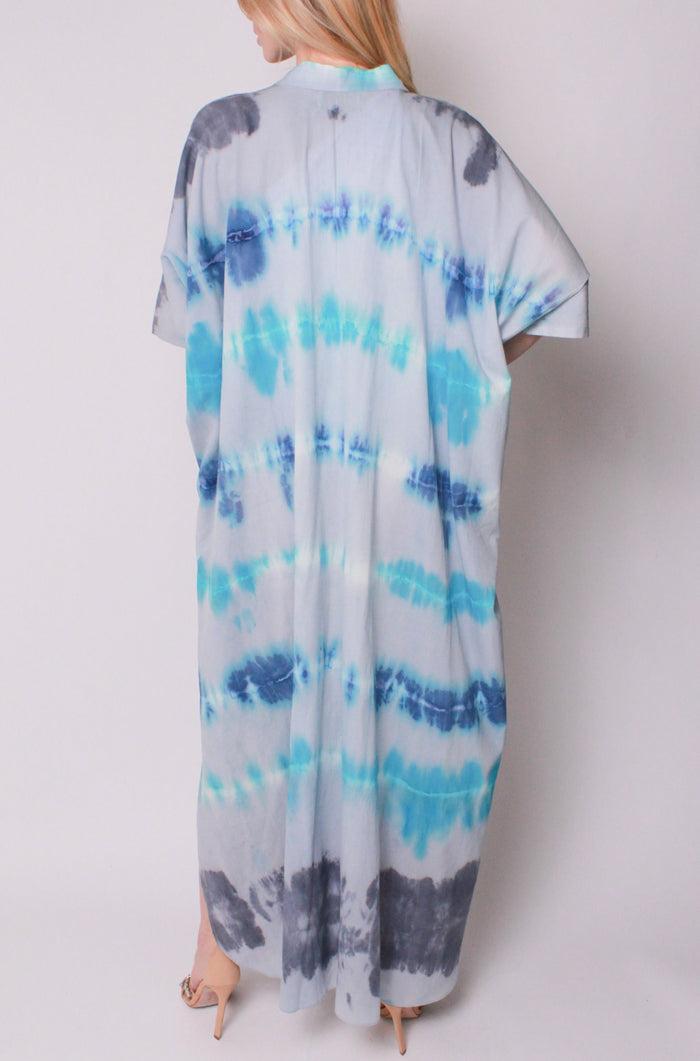 Baja East Kaftan Maxi In Tidal Tie-Dye