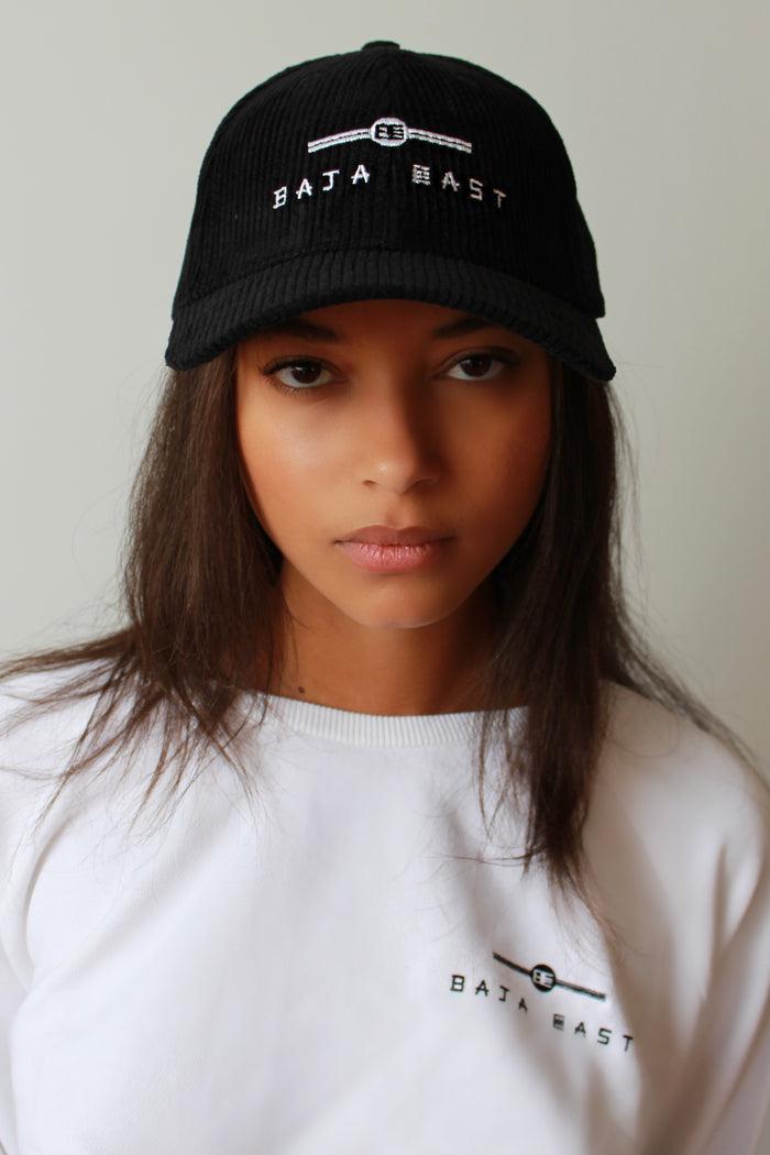 Baja East L.I.T.H.V. Baseball Cap In Black Corduroy