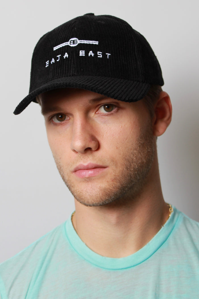 Baja East L.I.T.H.V. Baseball Cap In Black Corduroy