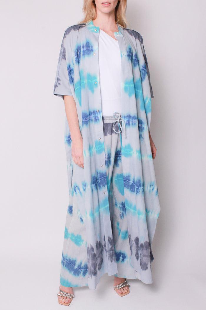 Baja East Wide Leg Pant In Tidal Tie-Dye