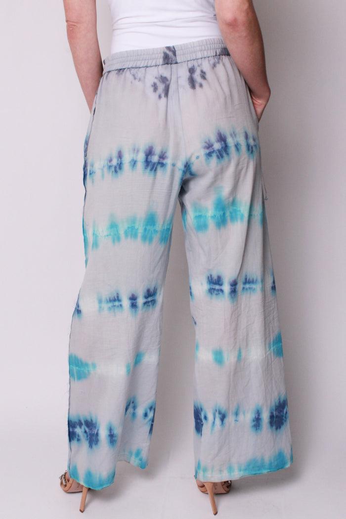 Baja East Wide Leg Pant In Tidal Tie-Dye