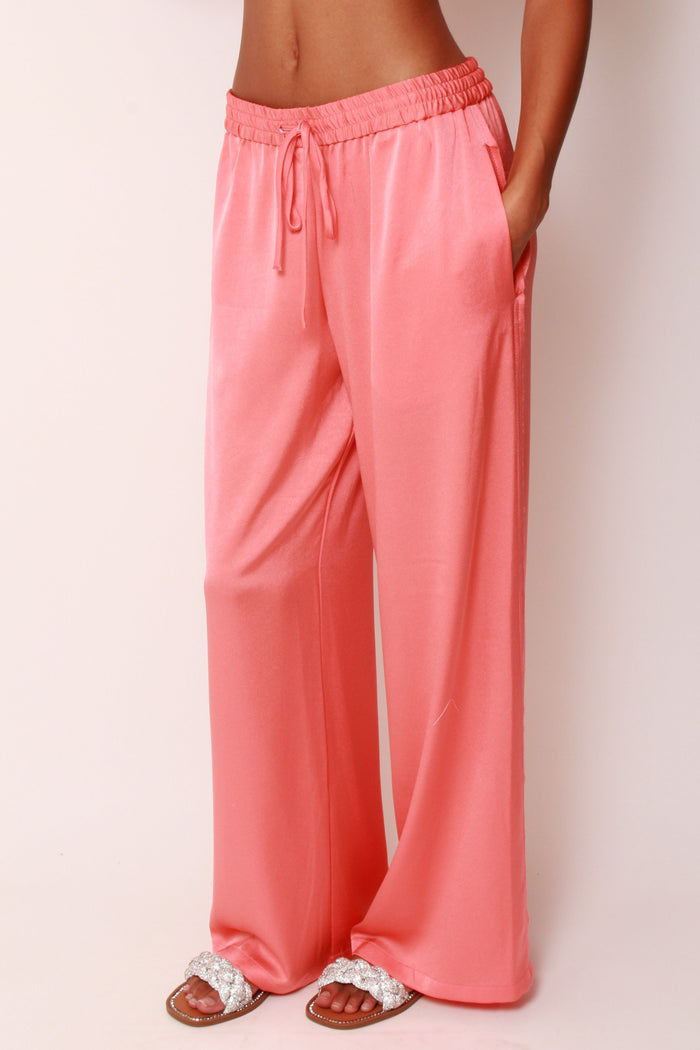 baja east Wide Leg Pants In Coral Crepe