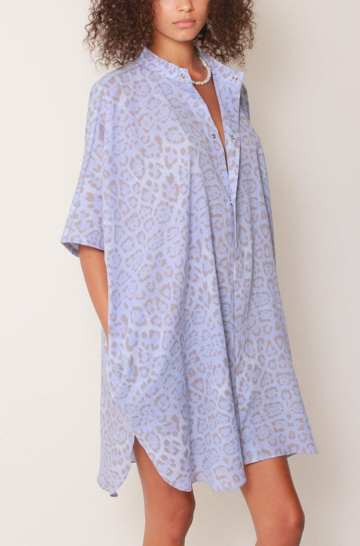 baja east Kaftan Tunic in Pacific Jaguar Cotton Voile