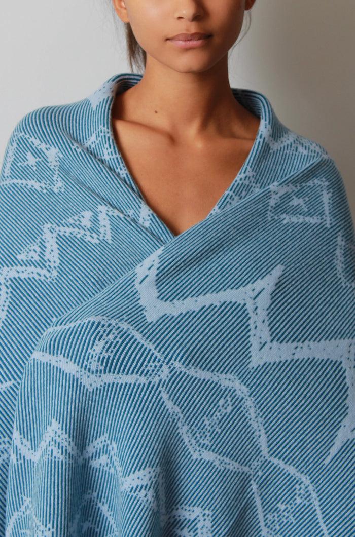 Baja East Reversible Cashmere Blanket In Ikat Graffiti