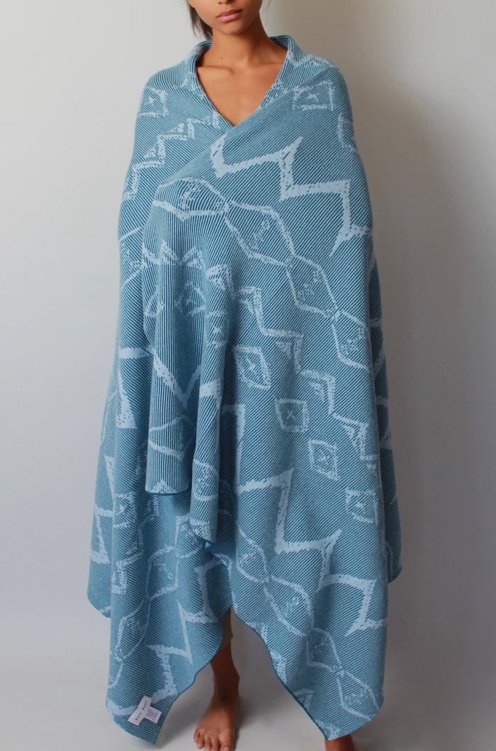 Baja East Reversible Cashmere Blanket In Ikat Graffiti