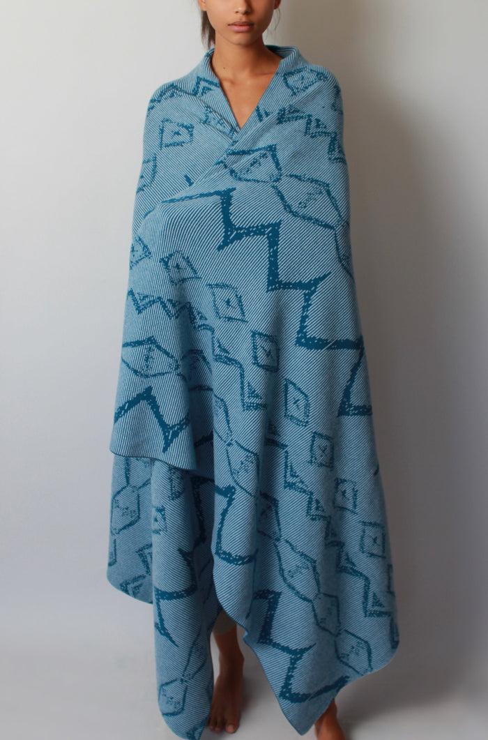 baja east Reversible Cashmere Blanket in Ikat Graffiti