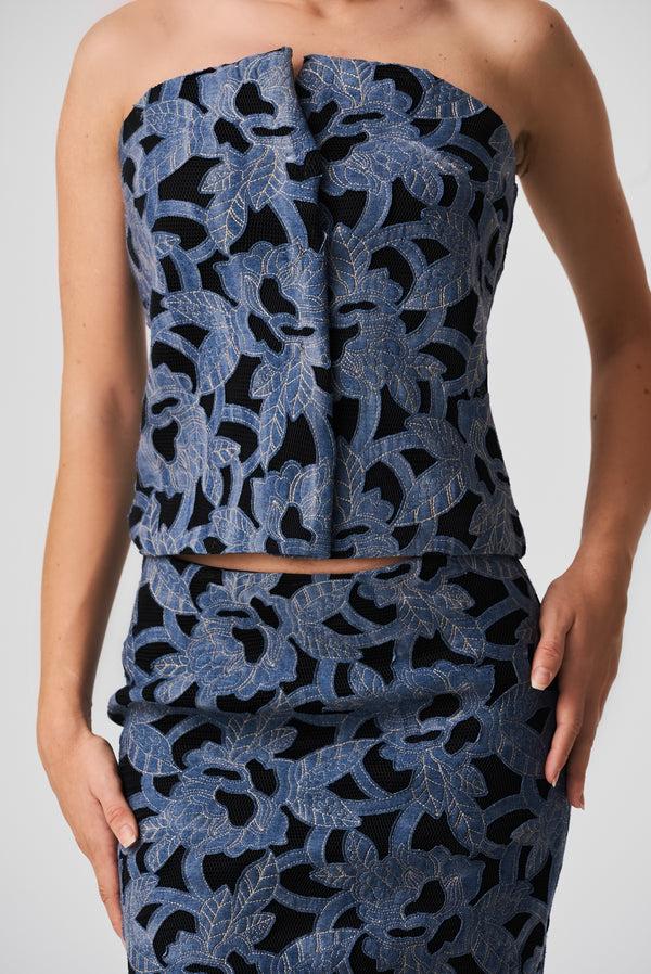 Balossa LIJA Bustier DENIM LACE
