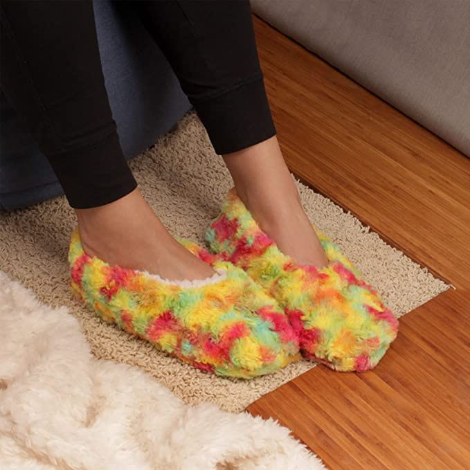 Bamboomn Adult Tie-Dye Non-Slip Lined Slippers: 2 Pairs