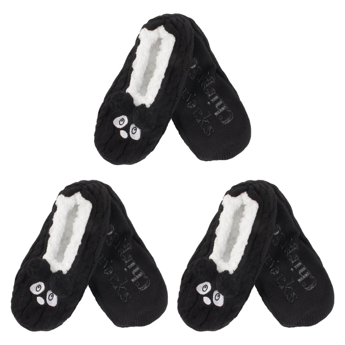 Bamboomn Animal Non-Slip Lined Slippers Socks Assortment Pack 3 Pair