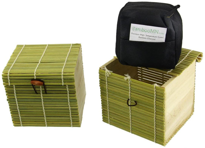 Bamboomn Bamboo Charcoal Odor Absorber Bag In Decorative 4" Box