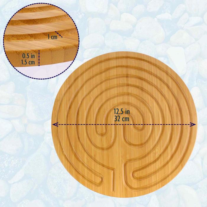 Bamboomn Bamboo Finger Labyrinth - 12.5" - 7 Circuit Cretan Style